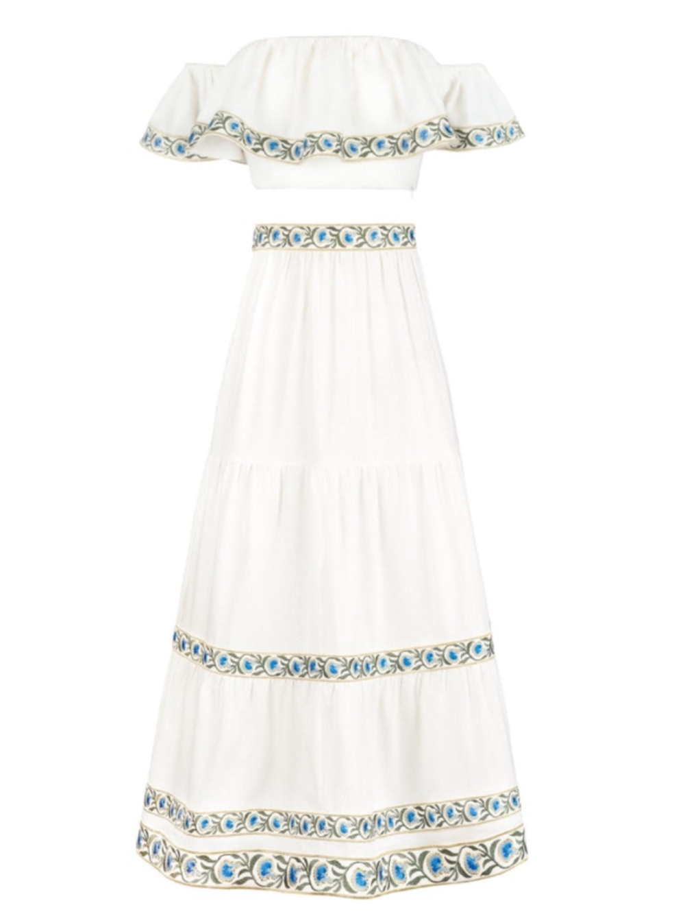 RoseWater House Carnation Set Ivory/Blue XS/S